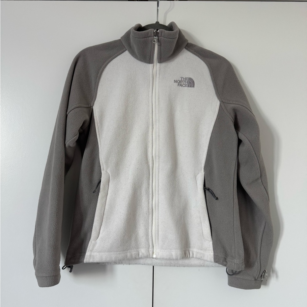 The North Face Gray and White Fleece Jacket